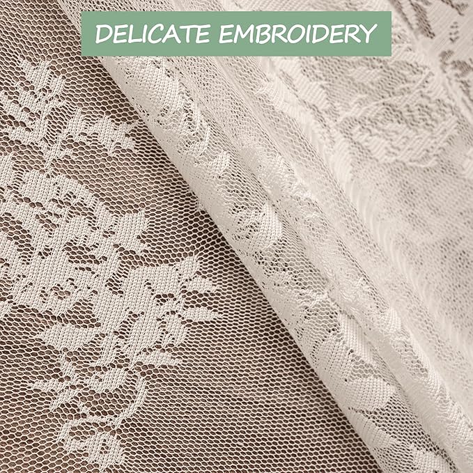 Jayla White Lace Tablecloth for Rectangular Tables, Vintage Style Wedding Table Cloths for Reception, Baby Shower, Birthday Party, Formal Dining, Dinner Parties 54 X 80 Inches