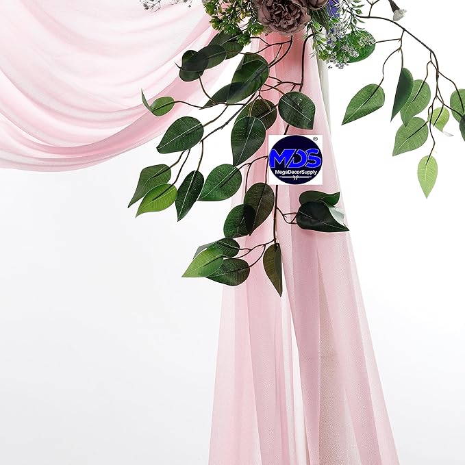 MDS Halloween Chiffon Draping Fabric - 1 Panel, 30" Wide x 20ft Long - Sheer Spooky Arbor & Canopy Drapery for Haunted House Backdrops, Party Ceilings, DIY Costumes & Themed Events - Blush Pink