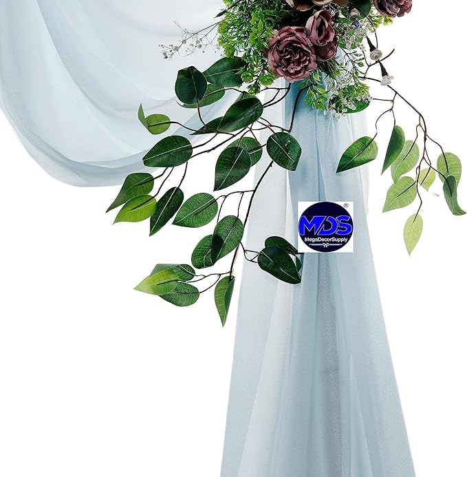 MDS Halloween Chiffon Draping Fabric - 1 Panel, 30" Wide x 50ft Long - Sheer Spooky Arbor & Canopy Drapery for Haunted House Backdrops, Party Ceilings, DIY Costumes & Themed Events - Baby Blue