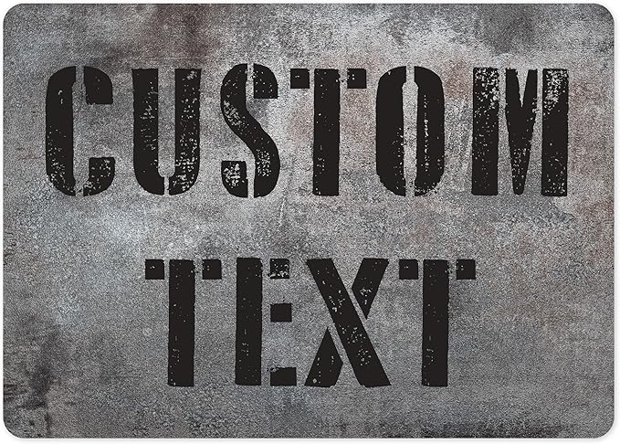 Custom Sign, Custom Street Sign, 11 Font Colors, 13 Font Styles, 4 Hole Options, 22 Sizes, 10x14 Inches, Rust Free DiBound, Fade Resistant, Made in USA by My Sign Center (Grunge Metal)