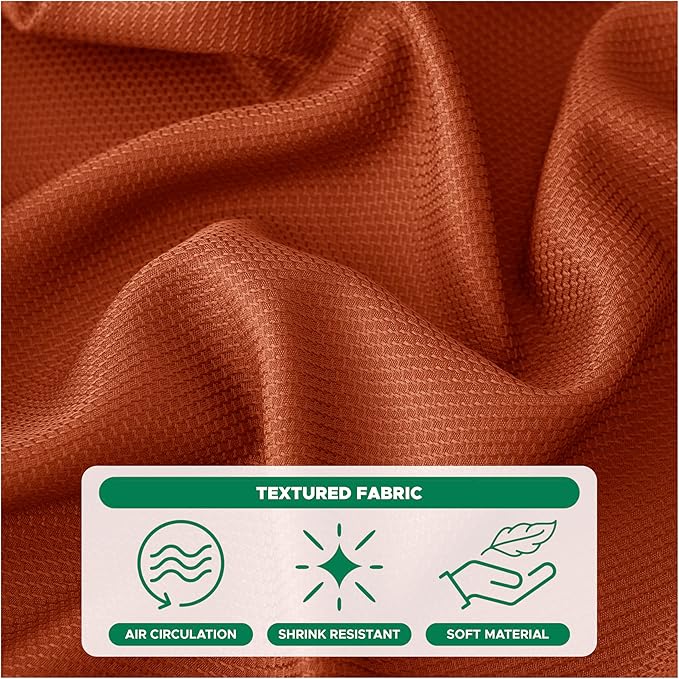 Biscaynebay Fall Tablecloth Textured Fabric Square Tablecloths 60x60 Inch, Rust Thanksgiving Autumn Harvest Water Resistant Fabric Tablecloths for Kitchen, Dining, Wedding, PartiesMachine Washable