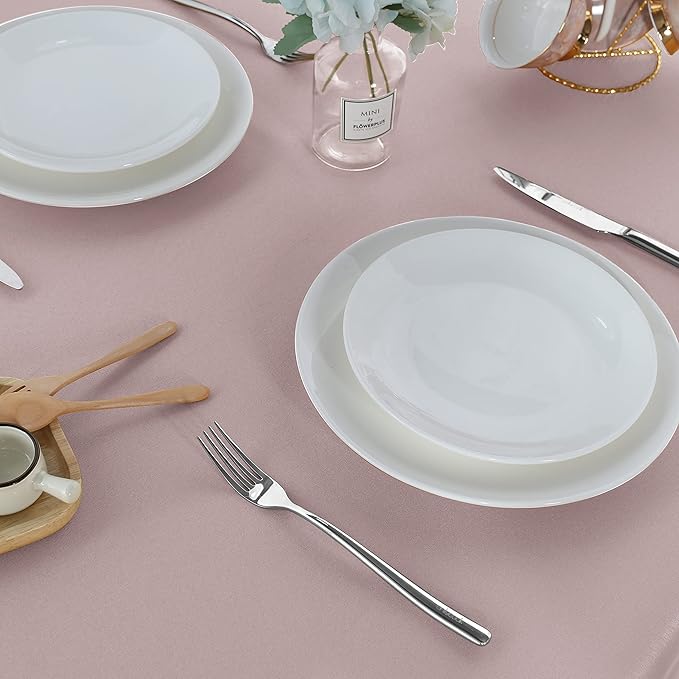 Fitable Square Tablecloth 54x54 inch Tablecloth Stain and Wrinkle Resistant Washable Polyester Table Cloth for Buffet Parties and Camping, Blush