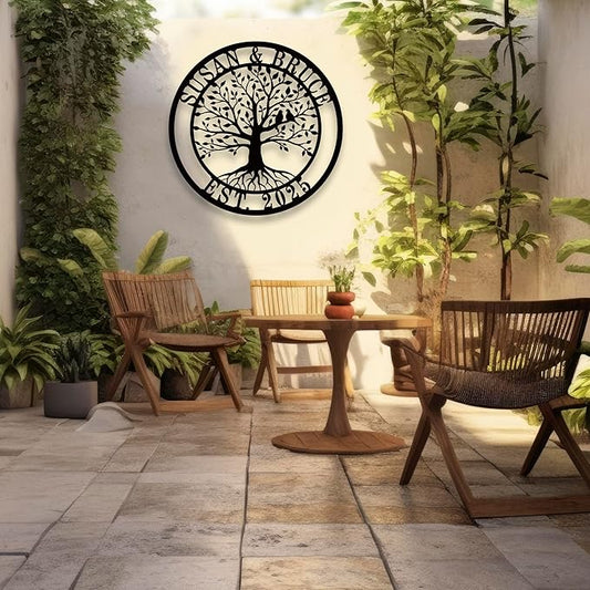 Personalized Tree of Life Metal Sign,Custom Metal Signs,Tree of Life Personalized Wall decoration,Wedding Gifts,Give to Parents and Friends,Housewarming Gifts