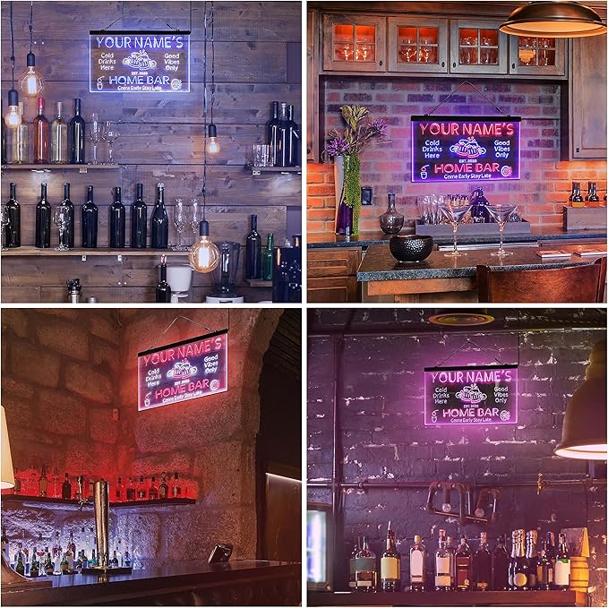 ADVPRO Personalized Your Name Custom Home Bar Beer Established Year Dual Color LED Neon Sign White & Blue 16 x 12 Inches st6s43-p1-tm-wb