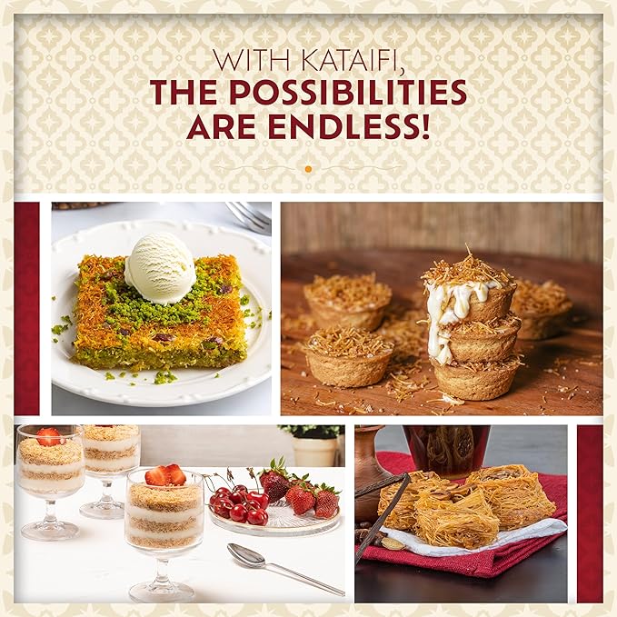 Eastanbul Dried & Chopped Kataifi Shredded Fillo Dough, Kurutulmus Kadayif Pastry Dough, Ingredient for The Viral Dubai Pistachio Chocolate Bar, Shredded Phyllo, Kunafa, Knafeh, Katifi, 500g (1.1lb)
