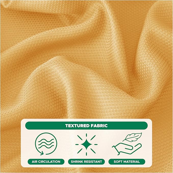 Biscaynebay Fall Tablecloth Textured Fabric Square Tablecloths 54x54'', Fall Gold Thanksgiving Autumn Harvest Water Resistant Fabric Tablecloths for Kitchen, Dining, Wedding, Parties Machine Washable