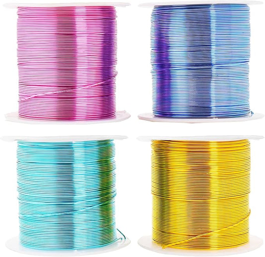 Mandala Crafts 20 Gauge Anodized Aluminum Craft Wire for Jewelry Making - 400 FT Colored Flexible Pastel Wire - Bendable for Bonsai Armature Crafting Sculpting