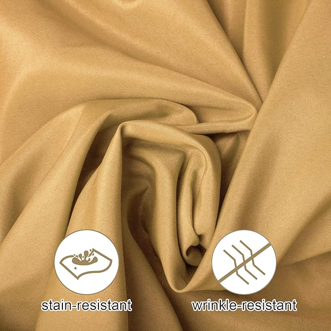 Ascoza 2pack 60x120 Inch Gold Rectangular Tablecloth 6 Feet Table Cloth in Polyester Fabric for Wedding/Banquet/Restaurant/Parties