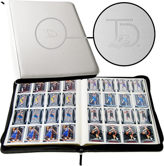 TopDeck TCG Binder - White, 16 Pocket Side Loading Card Binder, Compatible with Pokemon, Yu-Gi-Oh, Magic the Gathering, and More