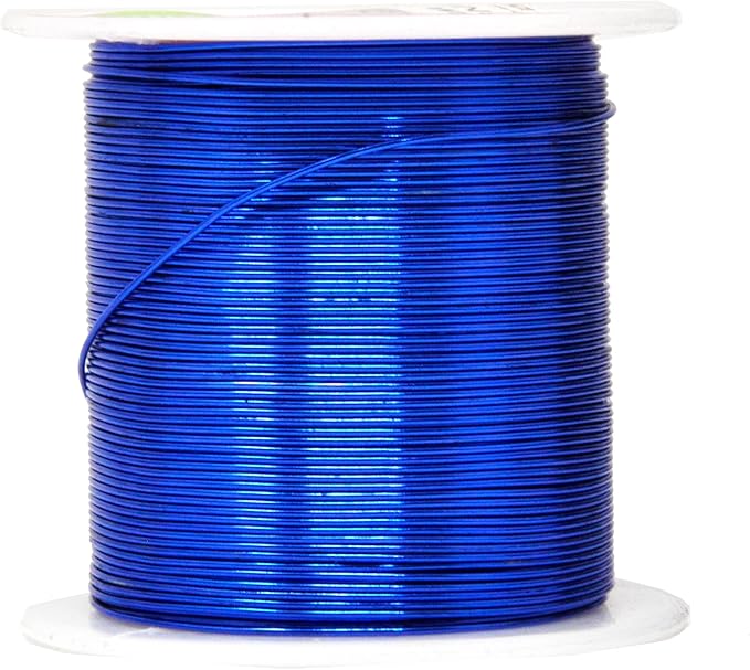 Mandala Crafts 22 Gauge Anodized Aluminum Craft Wire for Jewelry Making - 450 FT Colored Flexible Silver Copper True Blue Brown Red Kelly Green Wire - Bendable for Bonsai Armature Crafting Sculpting