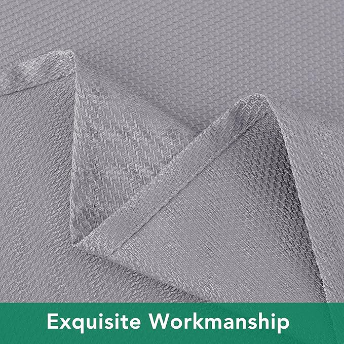 Biscaynebay Textured Fabric Round Tablecloths 60", Silver Grey Water Resistant Table Cloth Small Circle Folding Table Covers for Dining, Kitchen, Wedding & Parties, etc Machine Washable
