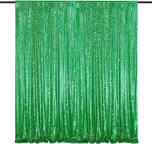 7ft x 7ft Green Sequin Backdrop Curtain Party Backdrop Curtain for Sparkly Birthday Bridal Wedding Curtain