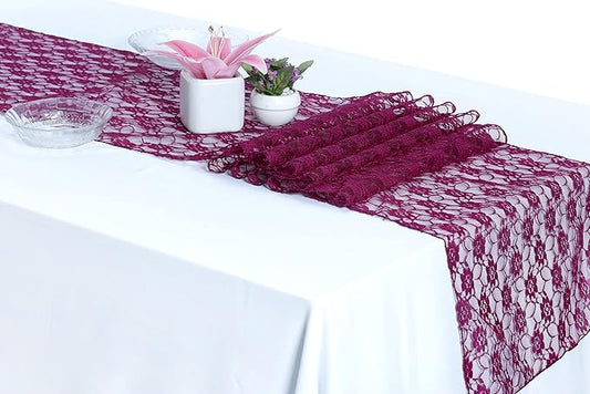 MDS Pack of 12 Wedding 12 x 108 inches Satin Table Runner for Wedding, Decorations for Birthday Parties, Banquets, Graduations, Engagements, Runners fit Rectangle, Round Table- Eggplant