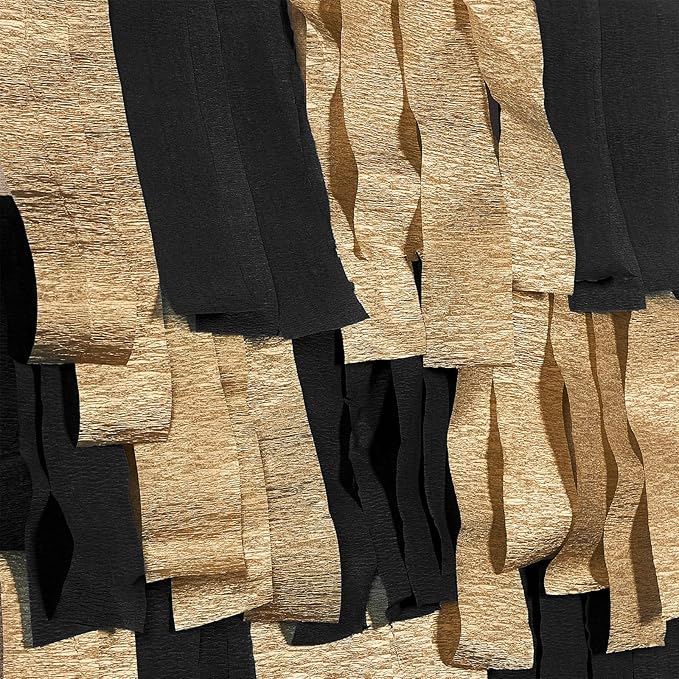 PartyWoo Black Crepe Paper Streamers 4 Rolls 328 ft Pack of Black Crepe Paper for Graduation Halloween New Year Anniversary Birthday Party Decorations (1.8 Inch x 82 Ft/Roll), Black-19