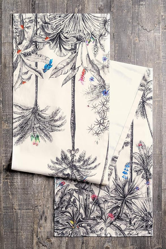 Maison d' Hermine Table Runner 100% Cotton Single Layer Table Runners 60 inches Long for Thanksgiving Christmas Decorations Home Kitchen Dining Party Wedding (Amazonia, 14.5" x 60")