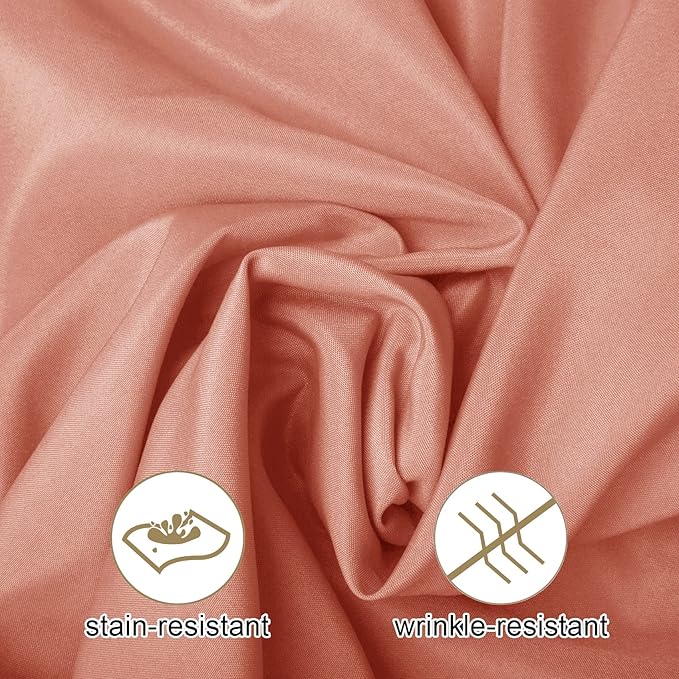 Ascoza 2pack 120 Inch Dusty Pink Round Tablecloth in Washable Polyester Fabric for Wedding/Banquet/Restaurant/Parties