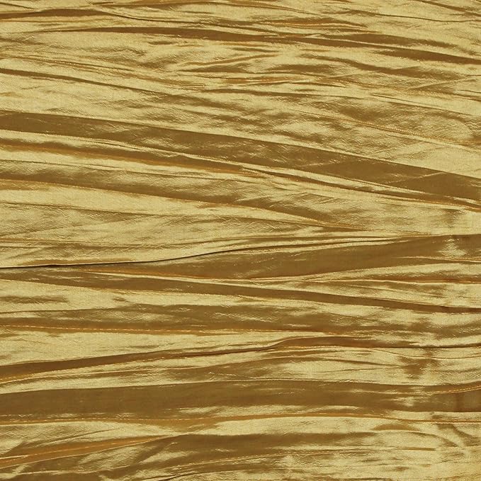 YOUR CHAIR COVERS - 90 x 132 inch Rectangular Crinkle Taffeta Tablecloth - Gold, Rectangle Table Linens for 6 ft Rectangular Tables, Wedding Crushed Table Cloth
