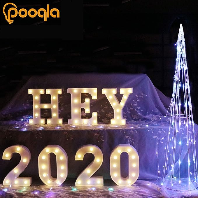 Pooqla LED Marquee Letter Lights Sign, Light Up Alphabet Letter for Home Party Wedding Decoration P