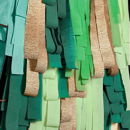 PartyWoo Green Crepe Paper Streamers 4 Rolls 328 ft Pack of Dark Light Pastel Lime Green Crepe Paper for Graduation Christmas Jungle Birthday Anniversary Party Decorations (1.8 Inch x 82 Ft/Roll)