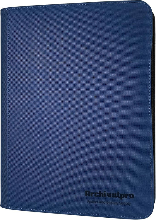 9 Pockets Premium Card Binder 360 Cards Trading Card Binders Zip Card Storage Display Album(9 Pocket 360 Card Slot,Blue)