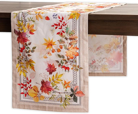 Maison d' Hermine Table Runner 100% Cotton Single Layer Table Runners 90 inches Long for Thanksgiving Christmas Decorations Home Kitchen Dining Party Wedding (Amarante, 14.5" x 90")