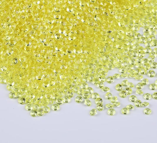 10000 pcs/Pack Wedding Table Scatter Confetti Crystals Acrylic Diamonds Vase Fillers 4.5 mm Rhinestones for Wedding, Bridal Shower, Vase Beads Decorations (Light yellow)
