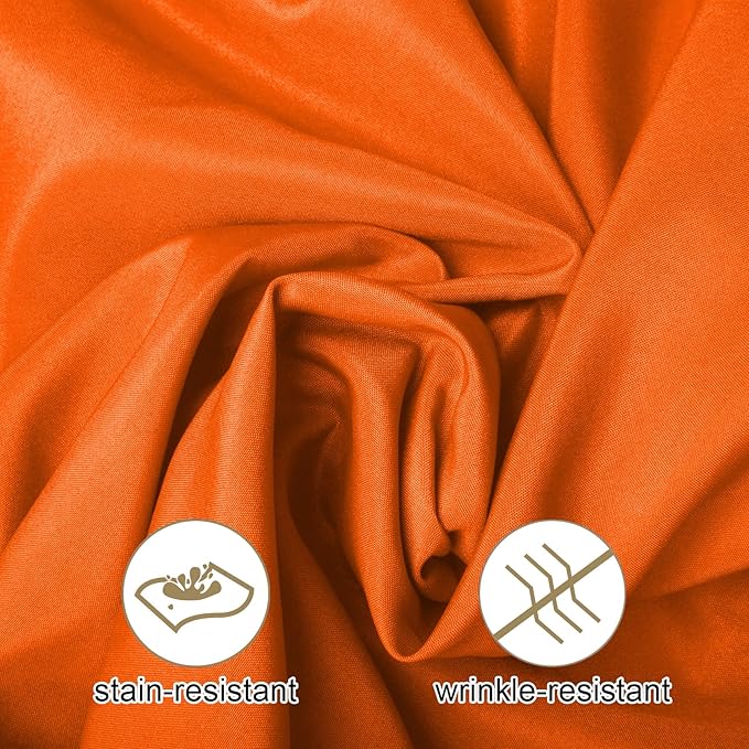 Ascoza 2pack 90 Inch Orange Round Tablecloth in Washable Polyester Fabric for Wedding/Banquet/Restaurant/Parties