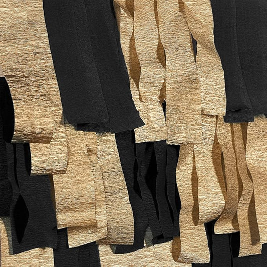 PartyWoo Crepe Paper Streamers 4 Rolls 328ft, Pack of Black and Gold Crepe Paper for Party, Wedding, Birthday, New Year's Eve Decorations (1.8 Inch x 82 Ft/Roll)