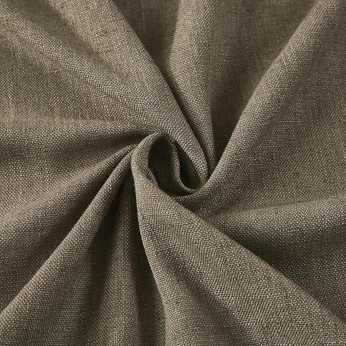 Vision Home Brown Pinch Pleated Semi Sheer Curtains Textured Linen Blended Light Filtering Window Curtains 90 inch for Living Room Bedroom Pinch Pleat Drapes with Hooks 2 Panels 40" Wx90 L