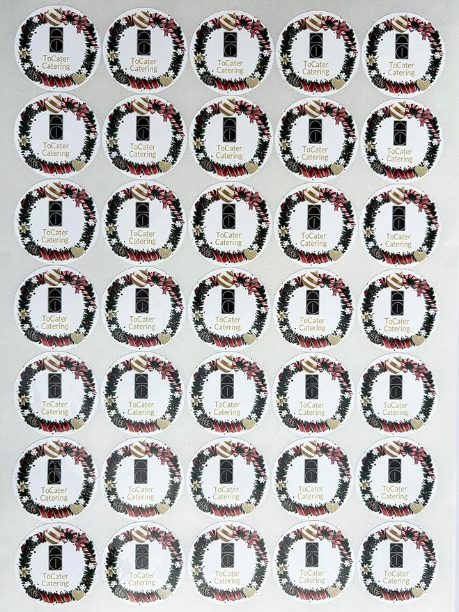Custom Stickers for Weddings, Birthdays & Businesses - Personalized Labels with Your Logo - Waterproof, Fade and Heat Resistant - Pack of 100-1000 (Wreath N, 4 Inch)