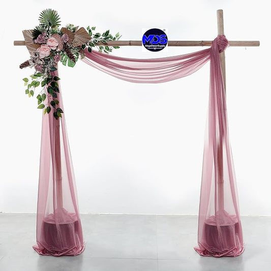 MDS Halloween Chiffon Draping Fabric - 1 Panel, 30" Wide x 75ft Long - Sheer Spooky Arbor & Canopy Drapery for Haunted House Backdrops, Party Ceilings, DIY Costumes & Themed Events - Mauva