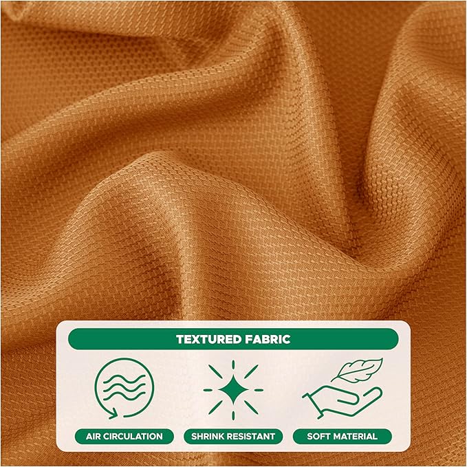 Biscaynebay Fall Tablecloth Textured Fabric Round Tablecloths 70", Bronze Thanksgiving Autumn Harvest Water Resistant Fabric Tablecloths for Kitchen, Dining, Wedding, Parties Machine Washable