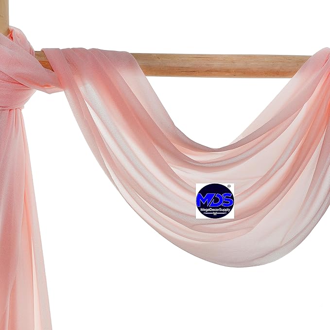 MDS Halloween Chiffon Draping Fabric - 1 Panel, 30" Wide x 100ft Long - Sheer Spooky Arbor & Canopy Drapery for Haunted House Backdrops, Party Ceilings, DIY Costumes & Themed Events - Dusty Rose