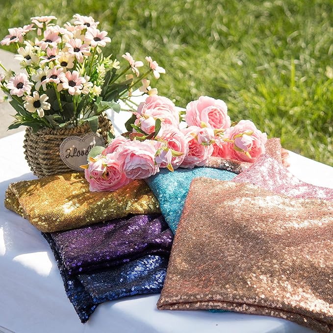 JYFLZQ Navy Blue Sequin Backdrop Curtains 2ft x 8ft 2 Panel Glitter Photo Booth Backdrops Sparkly Photography Background Drapes for Parties Wedding Bridal Showers